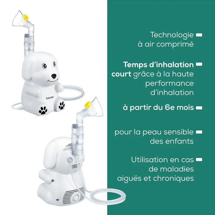 Beurer IH 24 – Inhalateur KIDS à partir de 6 mois, masque en silicone pour peau sensible