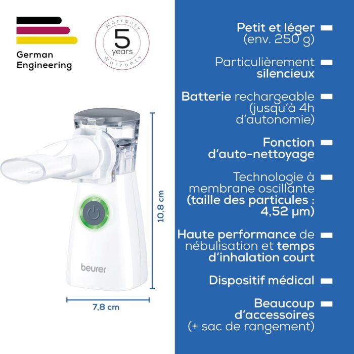 Beurer IH 57 –  aérosol Inhalateur portable à membrane oscillante