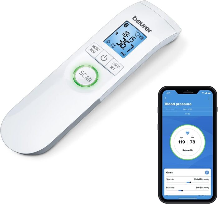 Beurer FT 95 Thermomètre sans contact, Bluetooth et application dédiée