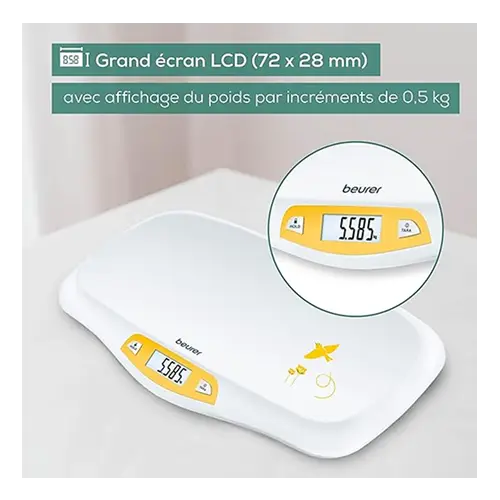 Beurer BY 80 – Pèse-bébé électronique avec surface incurvée